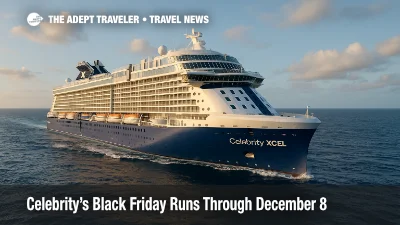 Celebrity Xcel docked at Port Everglades Terminal 25 with clear signage, highlighting Celebrity Cruises Black Friday savings through December 8