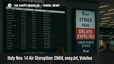 Departures hall at Rome Fiumicino with ENAC strike notice and