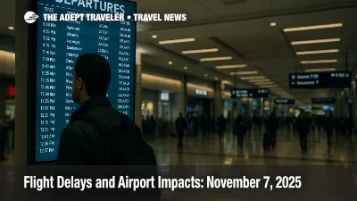 Traveler checks a departures board at Hartsfield-Jackson Atlanta amid nationwide flight delays and airport impacts from FAA schedule cuts