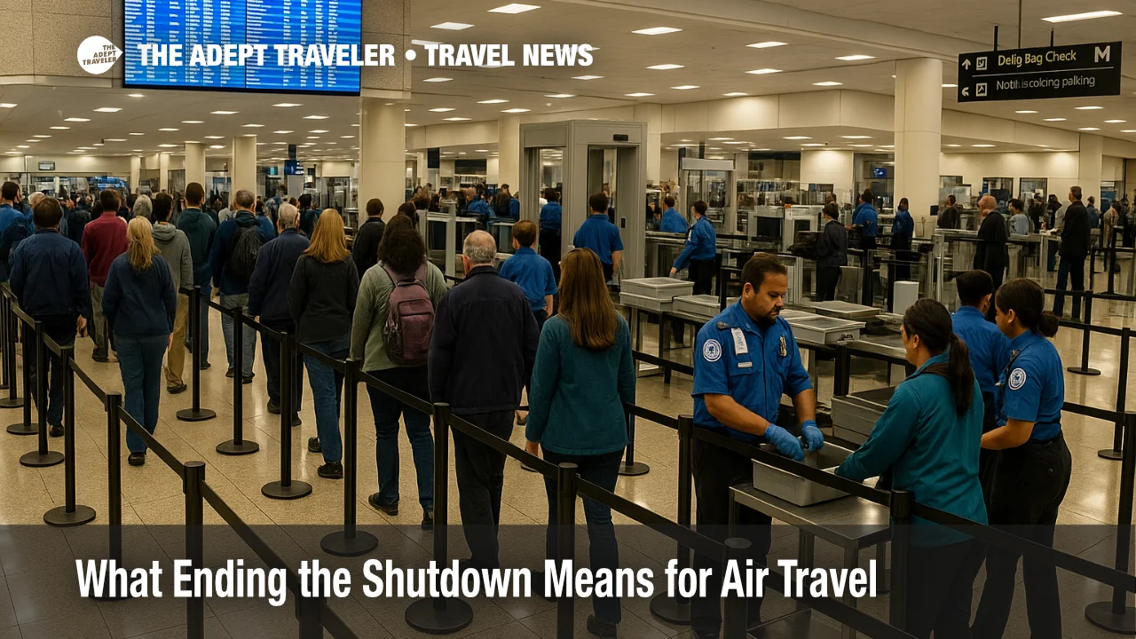 TSA officers screen travelers at Atlanta's main checkpoint as lines move steadily, reflecting post-shutdown operations stabilizing this week
