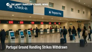 Lisbon Humberto Delgado check-in and baggage area operating normally after strike withdrawal, with small queues and active counters visible