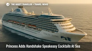 Star Princess cruise ship at sea under soft afternoon light as Princess Cruises debuts new Handshake Speakeasy cocktails on board
