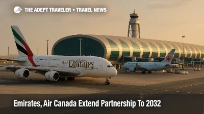 Emirates and Air Canada aircraft at Dubai International Airport showing the extended partnership and wider codeshare network