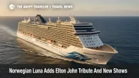 Norwegian Luna cruise ship sailing in the Caribbean, featuring its new Elton John tribute show and expanded entertainment
