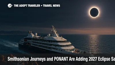 PONANT ship sailing the Western Mediterranean during the 2027 total solar eclipse, illustrating a Smithsonian Journeys Iberian Peninsula cruise experience