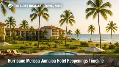 Guests relax at a Montego Bay beachfront resort as Hurricane Melissa Jamaica hotel reopenings bring pools, beaches, and services back online