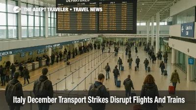 Travelers watch a departures board at Rome Fiumicino as Italy December transport strikes disrupt holiday flights, rail links, and connections.