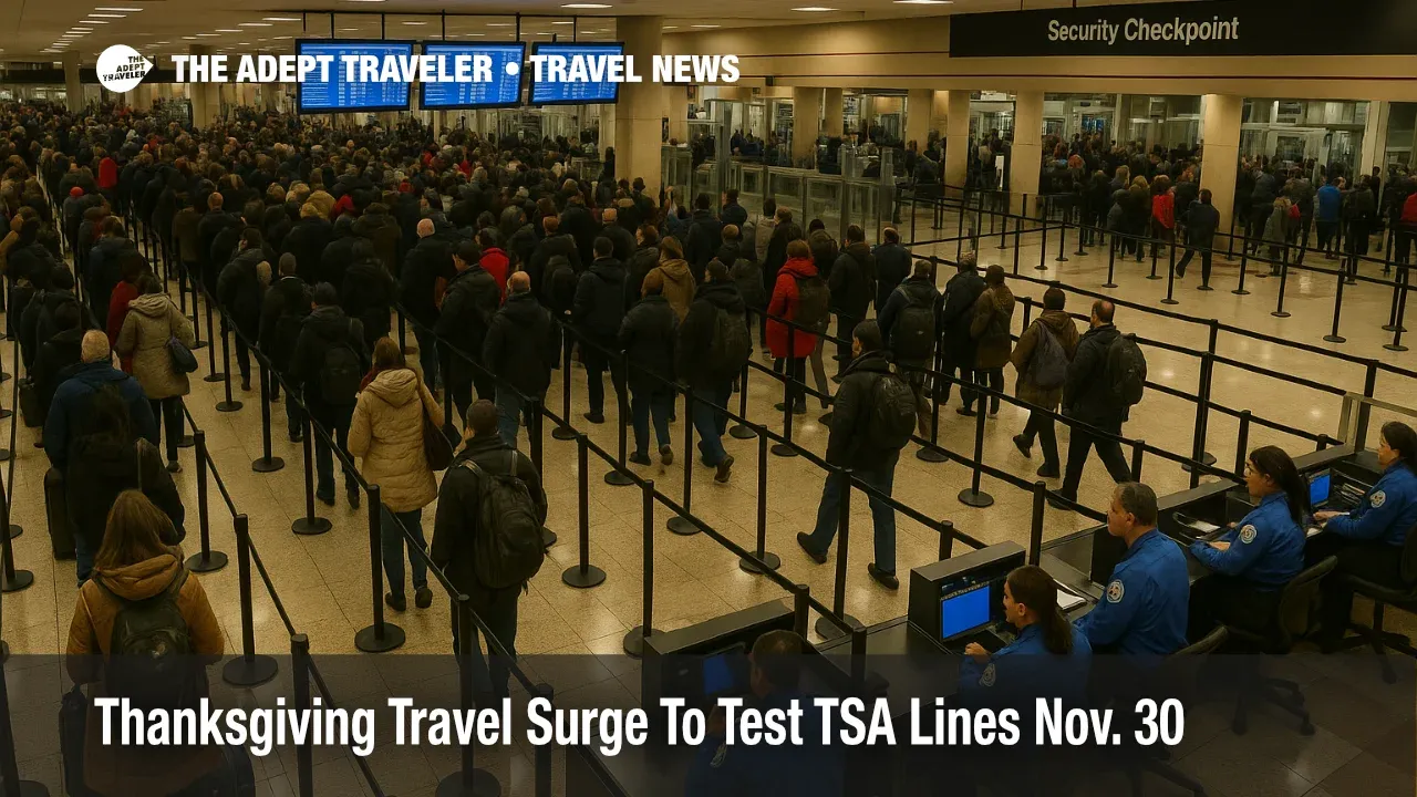 Long TSA security lines at Atlanta airport reflect the Thanksgiving TSA screening surge and packed holiday checkpoints across major U.S. hubs
