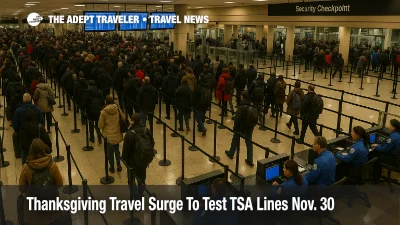 Long TSA security lines at Atlanta airport reflect the Thanksgiving TSA screening surge and packed holiday checkpoints across major U.S. hubs