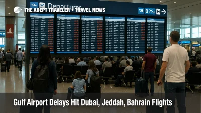 Travelers wait in Dubai International Airport departures hall as Gulf airport delays Dubai Jeddah increase missed connection risk across key hubs