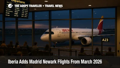 Travelers wait at a Newark Liberty gate as new Madrid Newark flights on Iberia A321XLR aircraft prepare for evening boarding in a busy concourse
