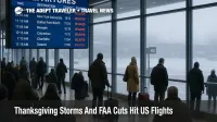 Travelers at Chicago O Hare watch boards as Thanksgiving storm US flight delays spread across Great Lakes hubs.