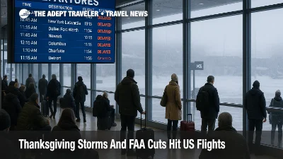 Travelers at Chicago O Hare watch boards as Thanksgiving storm US flight delays spread across Great Lakes hubs.