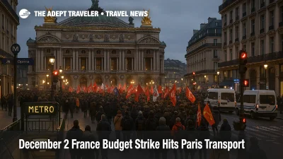 Crowds near Place de l Opéra in Paris during the France budget strike on December 2 as metro and bus services face disruption