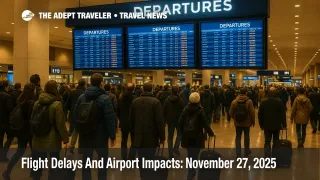 Travelers wait in Simón Bolívar International Airport departures hall as the Venezuela airline ban flights to Caracas leaves counters closed and boards showing cancellations