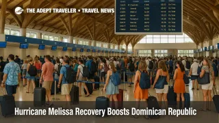 Travelers queue at Punta Cana airport as Hurricane Melissa Dominican Republic flights replace disrupted Jamaica holiday plans