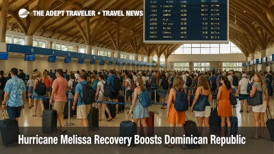 Travelers queue at Punta Cana airport as Hurricane Melissa Dominican Republic flights replace disrupted Jamaica holiday plans
