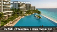 Adults relax by the pools at a new adults only resort opening in Cancun's Hotel Zone, with Secrets Mirabel's beachfront decks facing a calm Caribbean Sea.