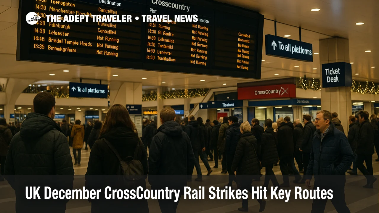 Passengers check departure boards at Birmingham New Street as CrossCountry December rail strikes disrupt long distance trains