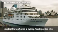 Douglas Mawson expedition ship in Sydney Harbour during its naming ceremony, showing a new small ship option for future polar and remote region cruises