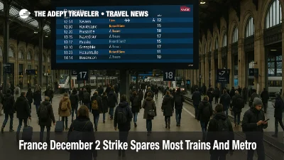 Travelers watch the departures board at Paris Gare de Lyon as the France December 2 strike trains causes minor delays and patchy regional rail service