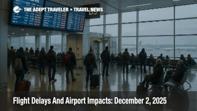 Passengers at Boston Logan Airport as US flight delays December 2 2025 grow during a winter storm in the Northeast