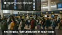 Passengers at O. R. Tambo watch boards as Africa flight cancellations December 3 disrupt routes Johannesburg and Durban.