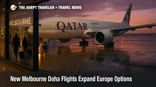 Qatar operated Melbourne Doha flights at Melbourne Airport gate as passengers prepare for one stop Europe connections via Doha