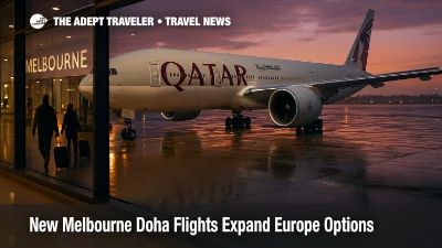 Qatar operated Melbourne Doha flights at Melbourne Airport gate as passengers prepare for one stop Europe connections via Doha