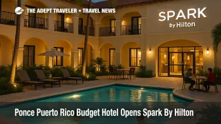 Guests relax by the pool at Spark by Hilton Ponce, a Ponce Puerto Rico budget hotel opening near Mercedita Airport.