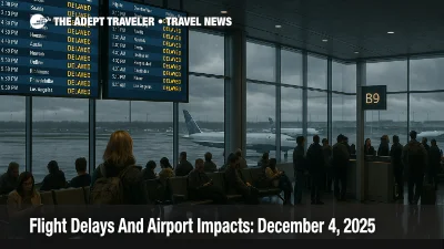 US flight delays December 4 2025 crowd Boston Logan departures as strong winds and low clouds slow airport operations and raise misconnect risk for travelers.