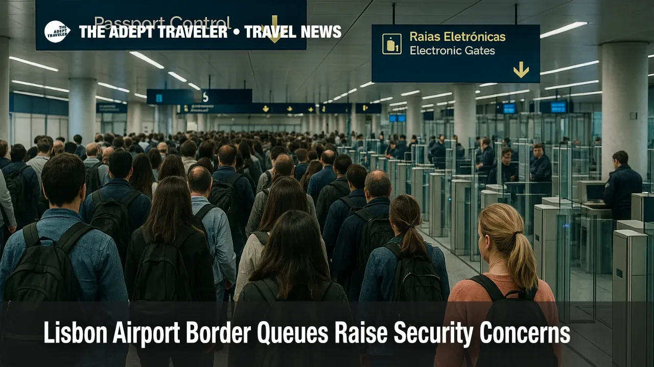 Travelers queue at Lisbon airport border control as EES rollout and simplified checks worsen Lisbon airport border queues for non EU passengers