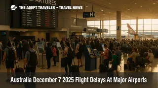 Travelers check boards at Sydney airport as Australia summer flight delays at major airports disrupt peak holiday travel