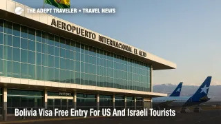 Wide view of El Alto International Airport terminal and apron illustrating Bolivia visa free entry change for US and Israeli tourists in December 2025