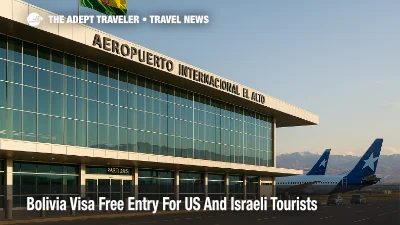 Wide view of El Alto International Airport terminal and apron illustrating Bolivia visa free entry change for US and Israeli tourists in December 2025