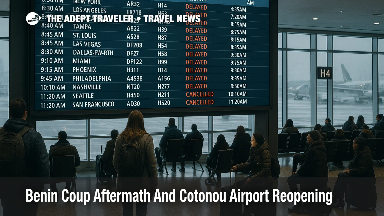 US flight delays December 10 2025 shown on a departures board at Chicago O Hare as snow and wind disrupt flights.