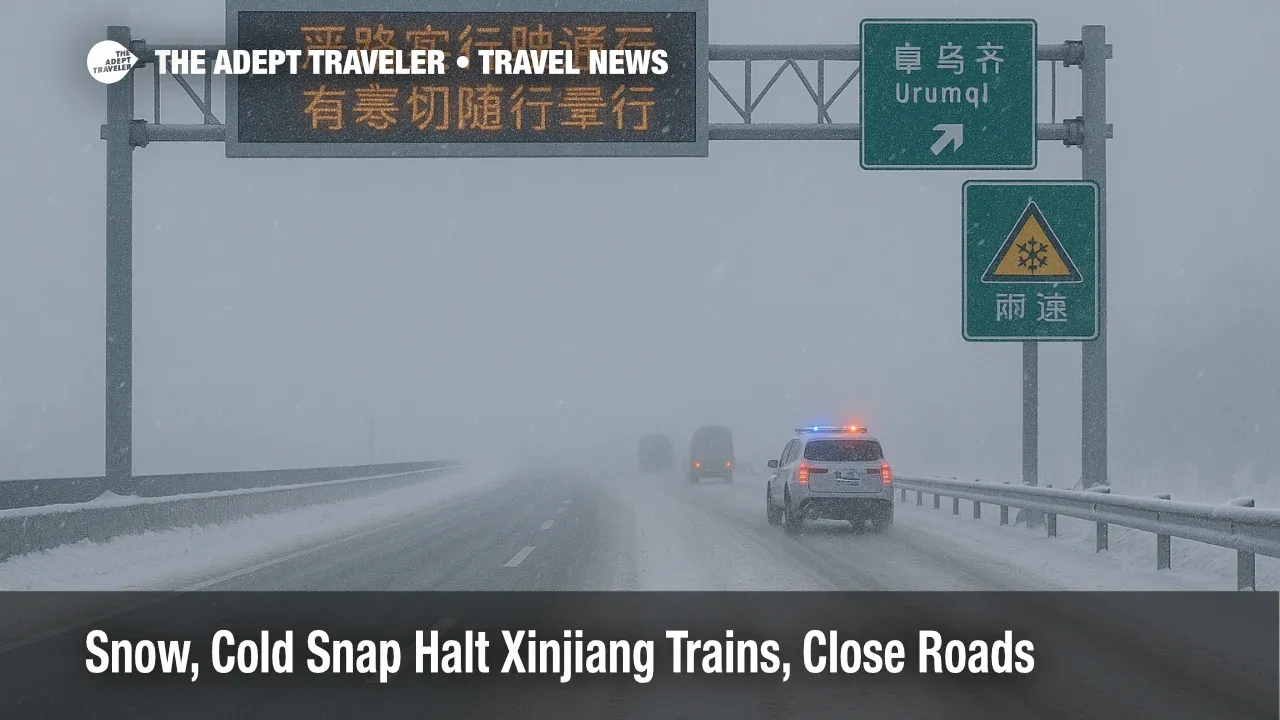 Xinjiang snow halts trains, closed roads near Urumqi signal winter travel disruption and slower overland transfers