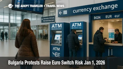 Bulgaria euro switch disruption risk shown at Sofia Airport (SOF) ATMs as travelers check cash options