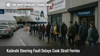 Cook Strait ferry disruption at Wellington terminal after Kaiārahi steering issue forces rebooked sailings