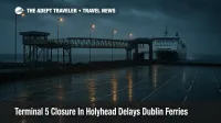 Holyhead Terminal 5 ferry delays force Dublin passengers to wait at a windswept port holding area