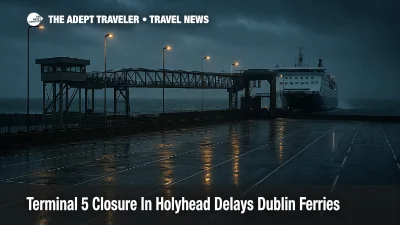Holyhead Terminal 5 ferry delays force Dublin passengers to wait at a windswept port holding area
