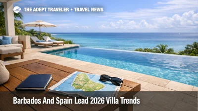 Villas of Distinction 2026 destinations, Barbados villa terrace shows why private stays are trending