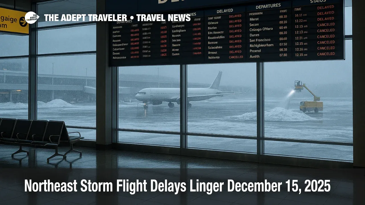 Northeast storm flight delays at JFK show on boards as snow and deicing slow Monday departures