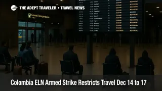 Colombia ELN armed strike travel restrictions snarl transfers at Bogotá El Dorado Airport as travelers watch delay boards