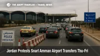 Traffic queues near Amman as Jordan protest airport transfers slow the drive to Queen Alia Airport