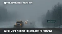 Nova Scotia winter storm warnings hit Highway 104 as snow squalls reduce visibility near Antigonish
