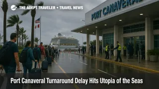 Port Canaveral Utopia turnaround delay leaves cruisers waiting as evening boarding windows replace morning check in