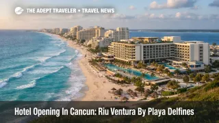 Riu Ventura opening Cancun hotel, rooftop Sky Bar and pools near Playa Delfines in the Hotel Zone
