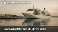 Silversea Wave offer prompts early booking as a Silversea ship docks in Athens, Greece, under overcast skies