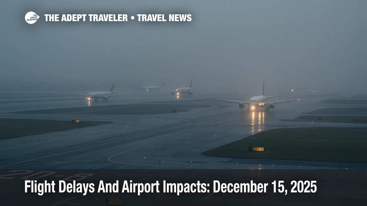 US flight delays December 15 at San Francisco International as low clouds cut arrival rates and slow taxi outs